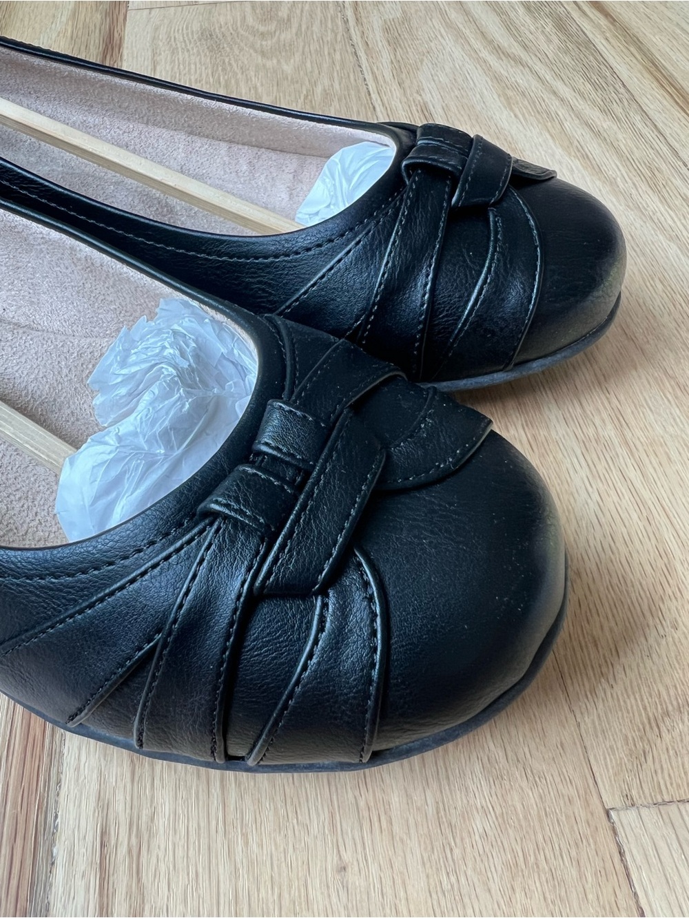 NIB SOUL Naturalizer Gift Black Ballet Flats Comfort Work Shoes Bow Workwear - Picture 3 of 12